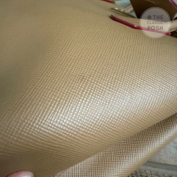 Prada Double Cuir Saffiano Leather Medium Camel Tote Shoulder Bag Retails $4950 - Picture 8 of 12